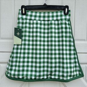 Tuckernuck Green Gingham Skort NWT XS Tennis Golf Preppy Skirt Shorts